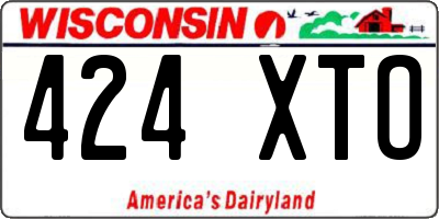 WI license plate 424XTO