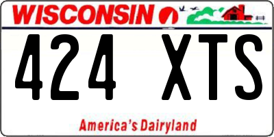 WI license plate 424XTS