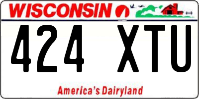 WI license plate 424XTU