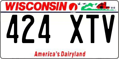 WI license plate 424XTV