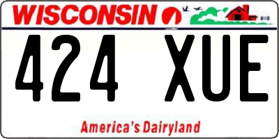 WI license plate 424XUE