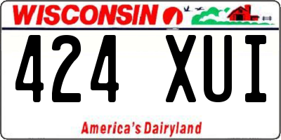 WI license plate 424XUI