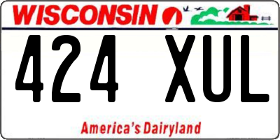 WI license plate 424XUL