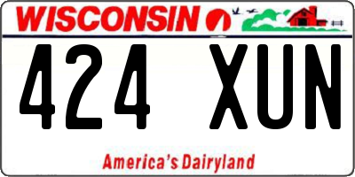 WI license plate 424XUN
