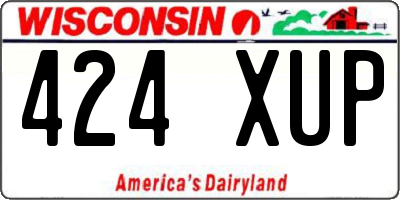WI license plate 424XUP