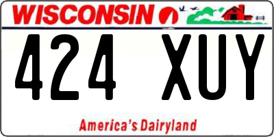 WI license plate 424XUY