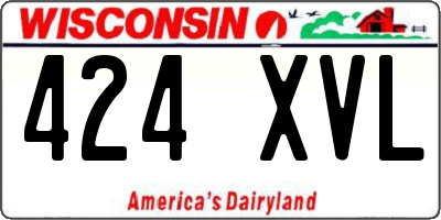 WI license plate 424XVL
