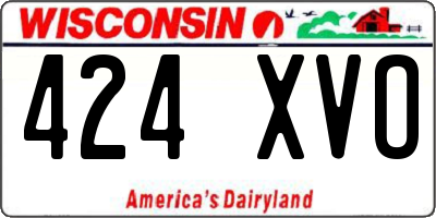 WI license plate 424XVO
