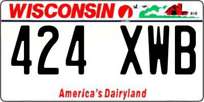 WI license plate 424XWB