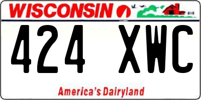 WI license plate 424XWC