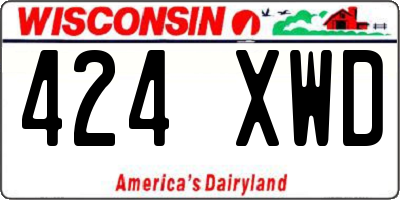 WI license plate 424XWD