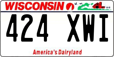 WI license plate 424XWI