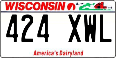WI license plate 424XWL