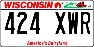 WI license plate 424XWR