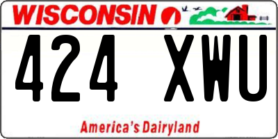 WI license plate 424XWU