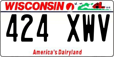 WI license plate 424XWV