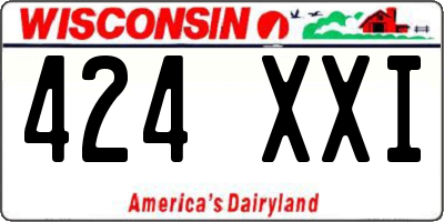 WI license plate 424XXI