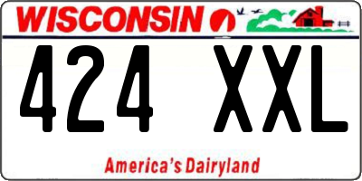 WI license plate 424XXL