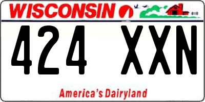 WI license plate 424XXN