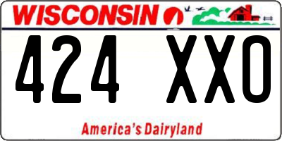WI license plate 424XXO
