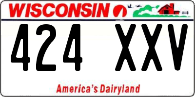 WI license plate 424XXV