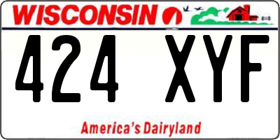WI license plate 424XYF