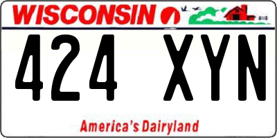 WI license plate 424XYN