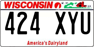 WI license plate 424XYU