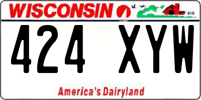 WI license plate 424XYW