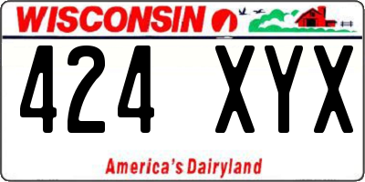 WI license plate 424XYX
