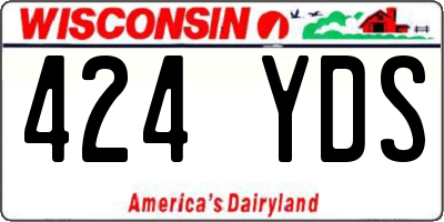WI license plate 424YDS