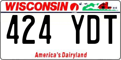 WI license plate 424YDT