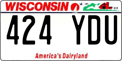WI license plate 424YDU