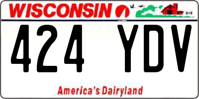 WI license plate 424YDV