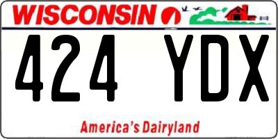 WI license plate 424YDX