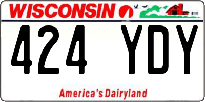 WI license plate 424YDY