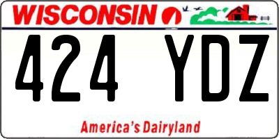 WI license plate 424YDZ