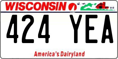 WI license plate 424YEA