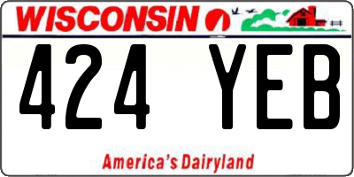 WI license plate 424YEB