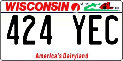 WI license plate 424YEC