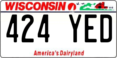 WI license plate 424YED