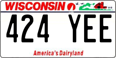 WI license plate 424YEE
