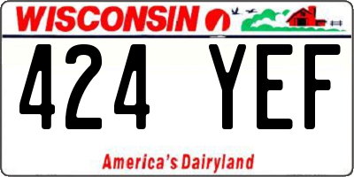 WI license plate 424YEF