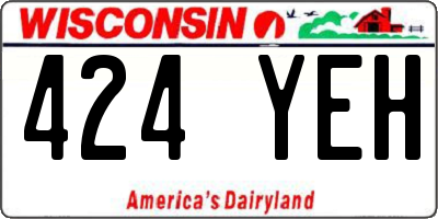 WI license plate 424YEH
