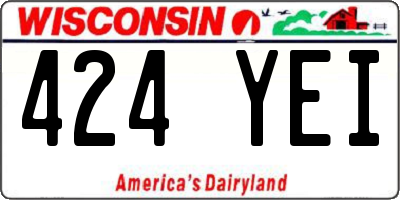 WI license plate 424YEI