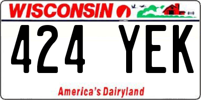 WI license plate 424YEK