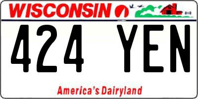 WI license plate 424YEN
