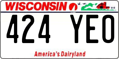WI license plate 424YEO