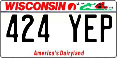 WI license plate 424YEP