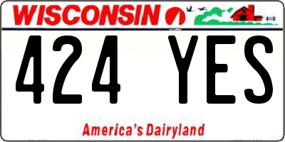 WI license plate 424YES